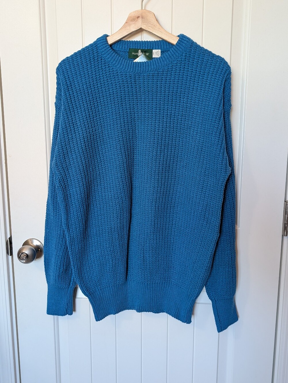 NWT Vintage Hunt Club True Performance Cotton Knit Sweater Large Blue